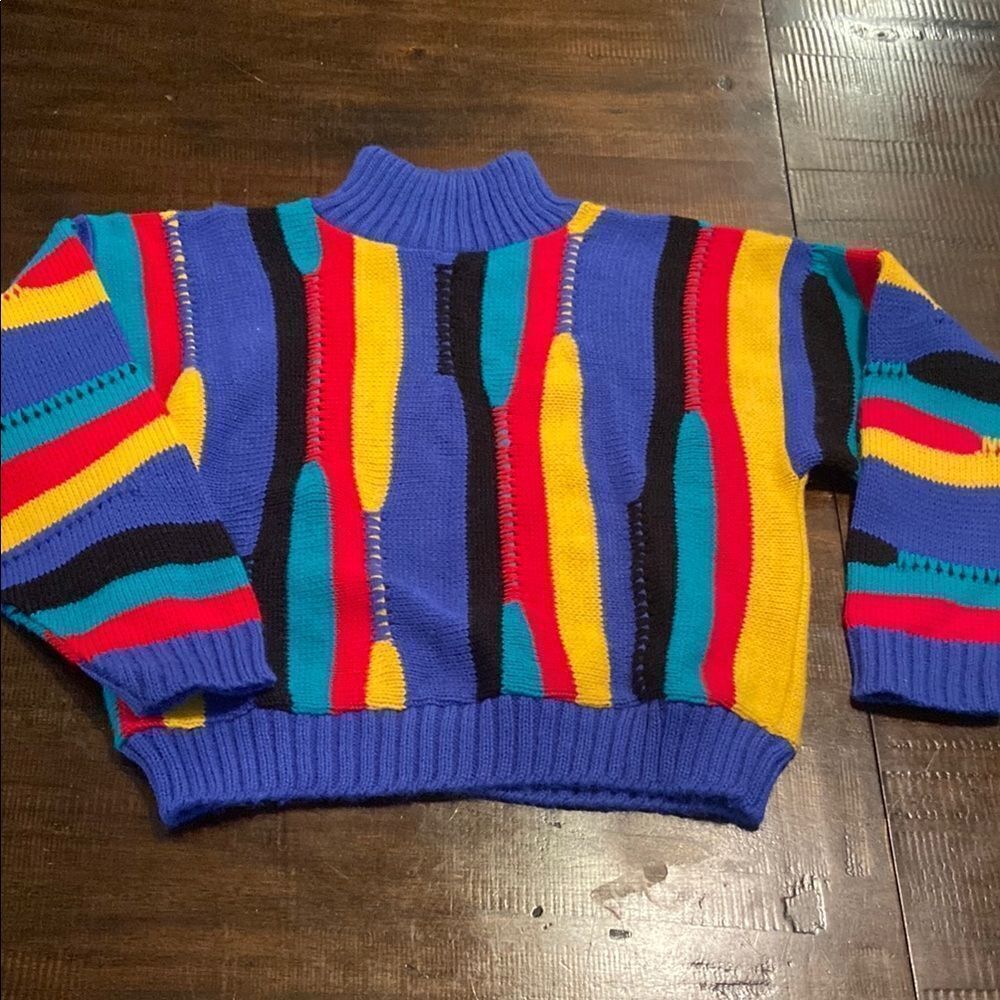 Vintage Colorful Striped oversized Sweater for kids 6-8